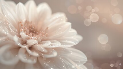 Aufkleber - A close up of a white flower with a lot of sparkles around it. The flower is the main focus of the image, and the sparkles give it a dreamy, ethereal quality