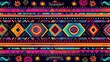 © Julia Jones - Colorful Mexican folk art pattern with geometric and floral elements.