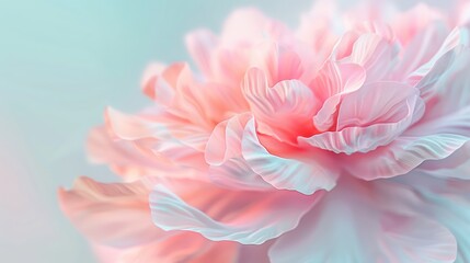Aufkleber - A close up of a pink flower with a blue background. The flower is the main focus of the image, and it is a delicate and beautiful flower. The blue background adds a sense of calmness