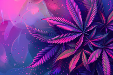 Wall Mural - Modern Cannabis Leaf Graphic