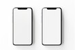 © Azadart - An smart mobile phone with a blank screen on a white background.