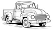 © Bill - Pickup truck for a children's coloring book, vector illustration.