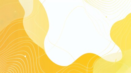 Poster - Yellow and white background flat line art