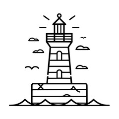 Lighthouse  icon, Lighthouse outline, Lighthouse  vector, ocean svg, ocean cliparts, clipart png, sea creatures, ship svg, Lighthouse SVG, Minimalist Line Art, sea svg, ocean svg, lighthouse, light, s