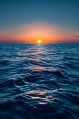 Wall Mural - Tranquil Ocean Sunset With Golden Reflections