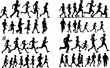 © Damith Asanka - child boy vector illustration silhouette outline running walking standing toddler sports