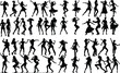 © Damith Asanka - dancer woman person silhouette vector girl illustration  dance set dancing black design female pose beauty sport isolated lady model party