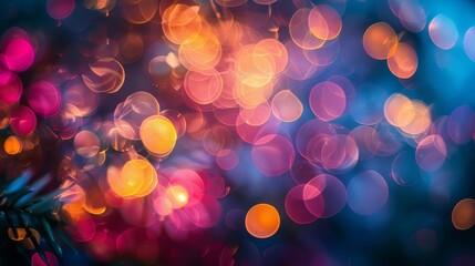 Poster - Abstract bokeh lights in vibrant colors