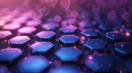 Poster - Blue hexagon grid abstract background