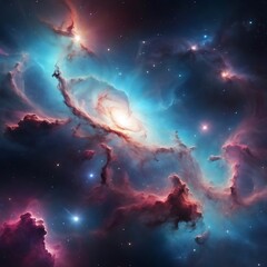 Wall Mural - Space nebula galaxy star sky universe cosmos astronomy supernova. Night light fantasy science fiction gas heaven texture cloud.