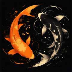 two koi fish