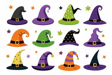 Poster - Halloween witch hat vector illustration