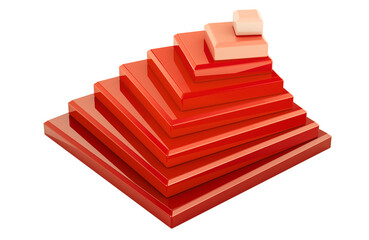 Poster - Uneven pyramid, concept. 3D rendering isolated on transparent background