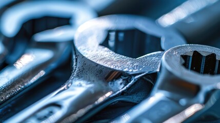 Sticker - Close up of mechanical tools spanners