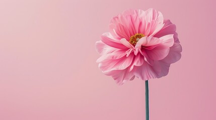 Wall Mural - A sweet and fresh flower with space for text against a solid background.