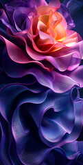 Poster - Engaging Purple and Turquoise Abstract 3D Digital Art with Flowing Fabric-like Layers, Vibrant Colors, and Dynamic Design - Perfect for Modern Backgrounds and Creative Visual Projects