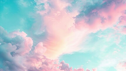 pink and blue pastel background. soft and sweet texture of watercolor clouds for wallpaper and banne