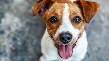 Sticker - Cute Jack Russell Terrier with Tongue Out in Headshot Portrait