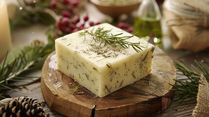 Natural soap bar with herbs