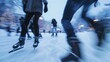 © Justlight - Out of focus skaters spin and leap in a frosty haze