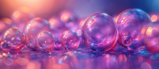 Poster - Abstract Background with Purple Spheres and Bokeh