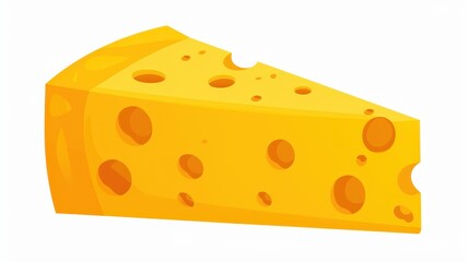 A close view of a slice of cheese with multiple holes in it, showcasing its texture and dairy richness, suitable for culinary and food-oriented purposes.