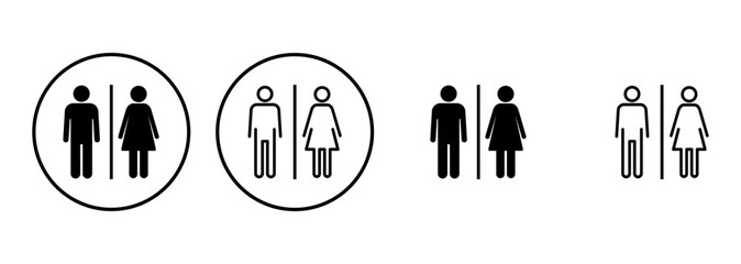 Wall Mural - Toilet icon set. restrooms icon vector. bathroom sign. wc, lavatory