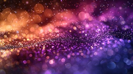 Wall Mural - Sparkling Purple and Orange Bokeh Background