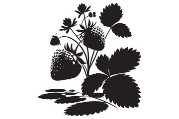 Wall Mural - A strawberry icon designed in a black style, set against a white background. This is a stock vector 