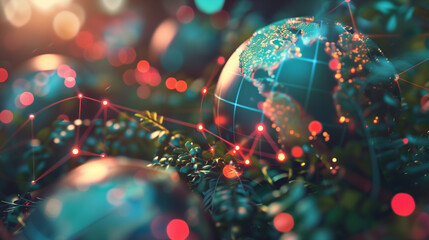 Poster - global internet data connectivity concept illustration 