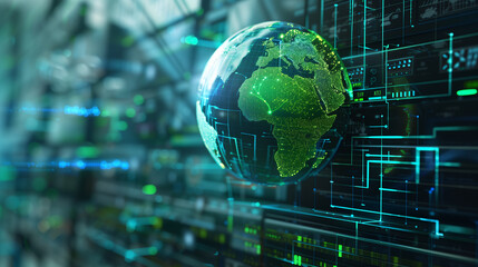 Poster - global internet data connectivity concept illustration 