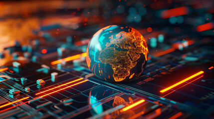 Poster - global internet data connectivity concept illustration 