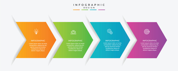 Wall Mural - business growth arrow template. infographic 4 steps to success. vector illustration.