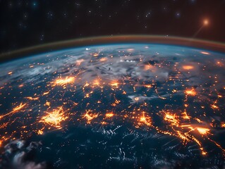 Poster - Luminous Earth Glowing in a Cosmic Sea of Digital Connectivity