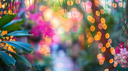 Canvas Print - The botanical garden event is a sensory overload with colors and shapes blending in a blur.