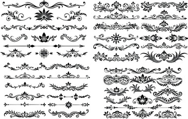 border frame floral decoration design illustration vector divider flourish ornament ornate vintage f
