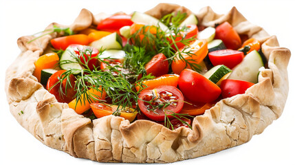 Wall Mural - Fresh Raw Galette with Colorful Vegetables for Filling Stock Photo
