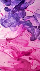 Wall Mural - Abstract purple and pink fluid art painting