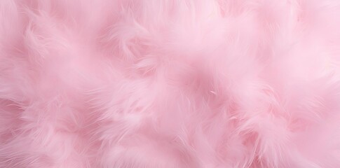 Poster - baby pink background with fluffy fur in the shape of a heart