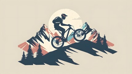 Wall Mural - mountain bike design logo symbol vector
