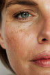 © Nataliia S. - Detailed Close-Up Photo of a Middle-aged Woman in Her 40s with Glowing, Healthy Skin, Without Makeup