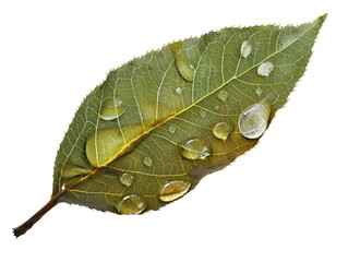 Sticker - A leaf with water droplets on it