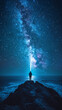 © lichaoshu - silhouette of a person Under the Milky Way