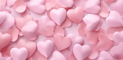 Wall Mural - pink hearts background in the form of a wallpaper