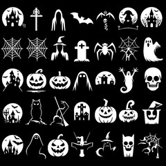 halloween icons set