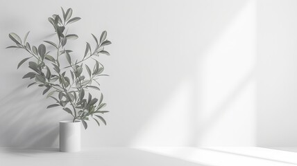 Poster - white vase with plant