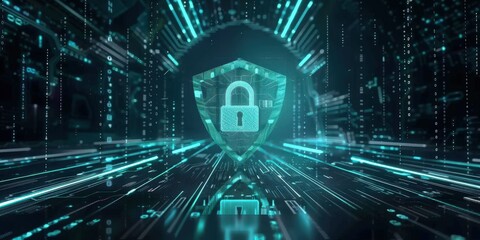 Poster - cyber security shield: digital protection