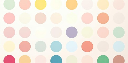 Poster - background with polka dots and circles in pastel colors