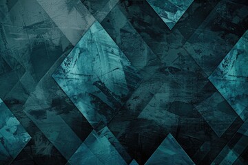Blue and black geometric background with grunge texture. AIG51A.