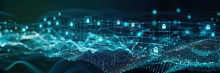 Poster - abstract cyber security background